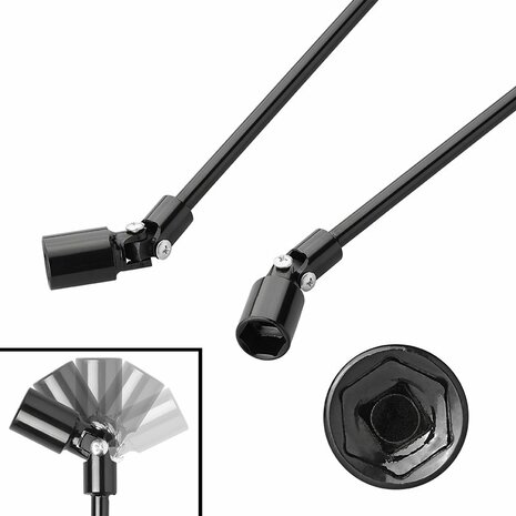 Manovella 740 mm 19 mm con giunto cardanico per supporto angolare