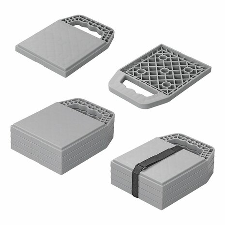 Piastre di base impilabili con maniglia - set da 4
