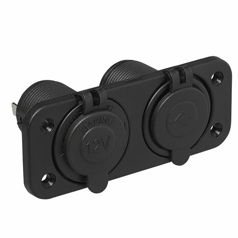Kit da incasso: presa DIN + porta USB doppia tipo A 2x2100mA