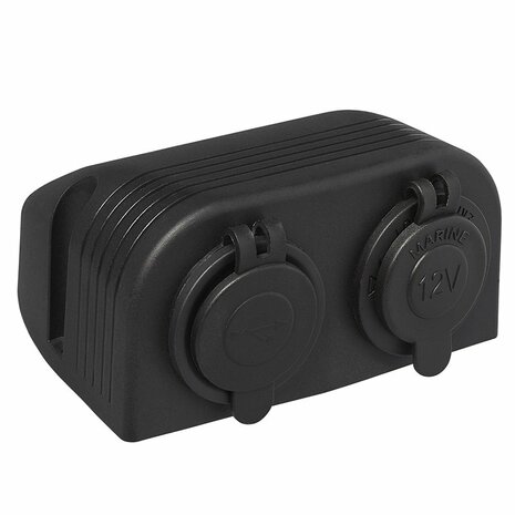 Kit da superficie: presa DIN + porta USB doppia tipo A 2x2100mA