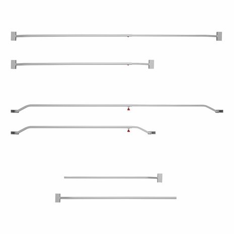 Supporto per telone in alluminio  estensibile  132-204 cm  per telone per rimorchio