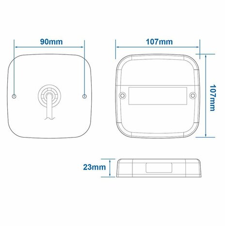 Fanale posteriore 12V 5 funzioni 107x107mm 8LED