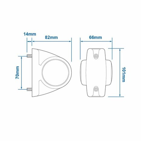 Larghezza luce 12 24V rosso bianco 101x82mm LED