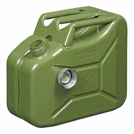 Tanica 10L verde metallo con tappo a vite magnetico omologata UN-TuV GS