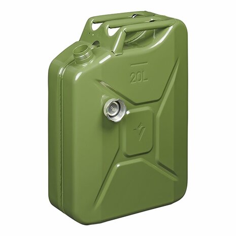 Tanica 20L verde metallo con tappo a vite magnetico omologata UN-TuV GS