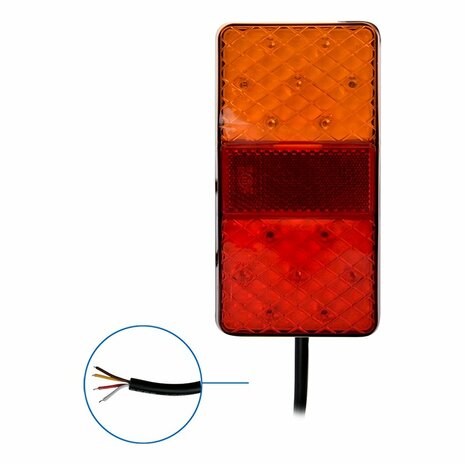 Fanale posteriore 12 24V 4 funzioni 80x150mm LED