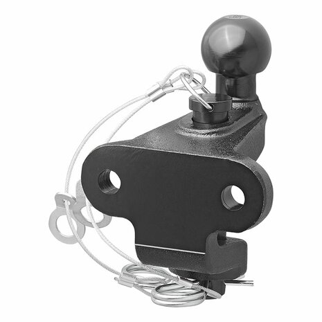 Gancio di traino a sfera nero combinato versione doppia D17.2 S200 omologato E