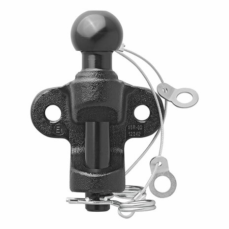 Gancio di traino a sfera nero combinato versione doppia D17.2 S200 omologato E
