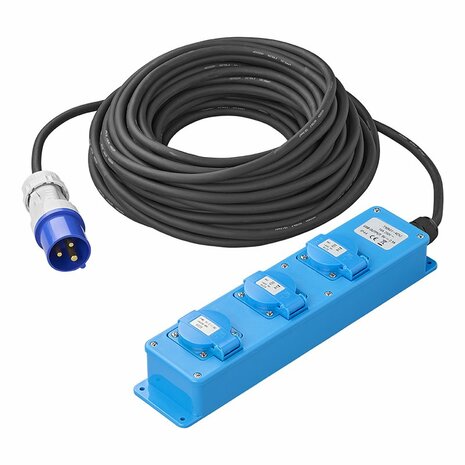 Presa CEE a 3 vie 20M 3x 1 5 mm² (2xSchuko + 1x2-USB)