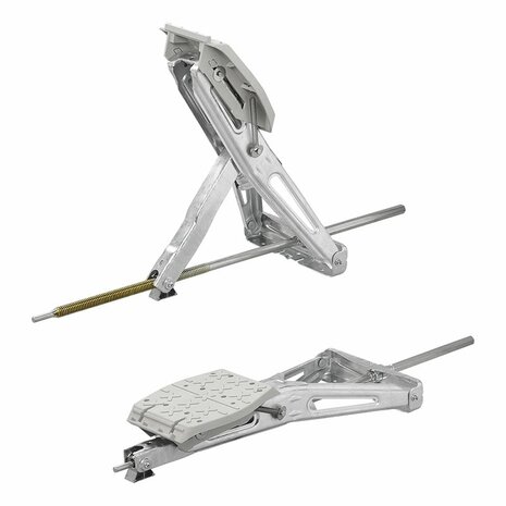 Supporto angolare per roulotte 1000kg 605x280mm H:470mm incl. piede stabilizzatore e meccanismo girevole esteso