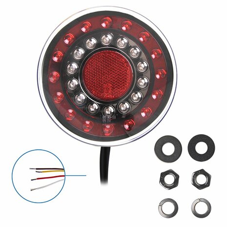Fanale posteriore 12 24V 4 funzioni 125mm LED