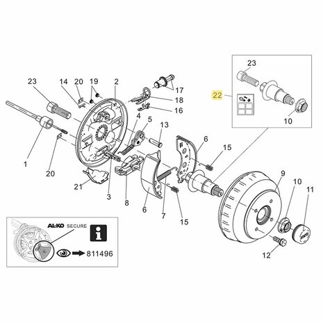 Set perno assale Euro-Plus 2051 U