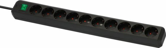 Multipresa con interruttore 10 prese nero 3m h05vv-f 3g1,5
