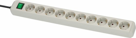 Con interruttore presa multipla a 10 grigio chiaro 3 m h05vv-f 3g1,5