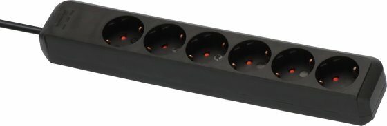 Presa multipla a 6 nero 1,5 m h05vv-f 3g1,5