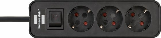 Presa multipla 3 prese nero 1,5m h05vv-f 3g1,5