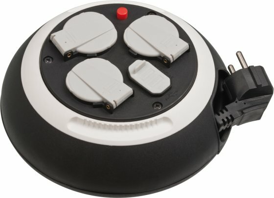 Box avvolgicavo  con ricarica USB nero bianco 3m H05VV-F 3G1,5
