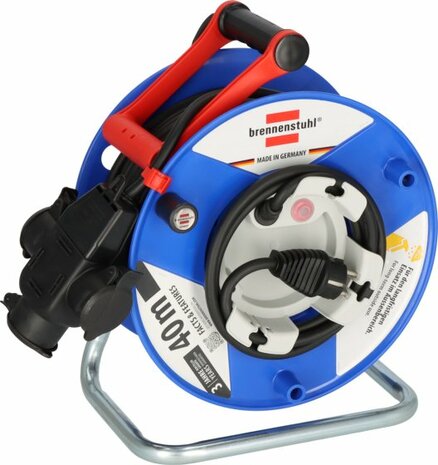 Tamburo del cavo Garant G IP44 38+2m H07RN-F3G1.5 con attacco in gomma triplo