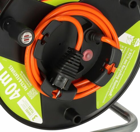 Garant G Bretec IP44 avvolgicavo da giardino in plastica riciclata 38 + 2 m AT-N05V3V3-F3G1.5