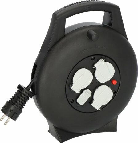 Box avvolgicavo VL2-X 3 prese con ricarica USB nero 10m H05VV-F 3G1,5