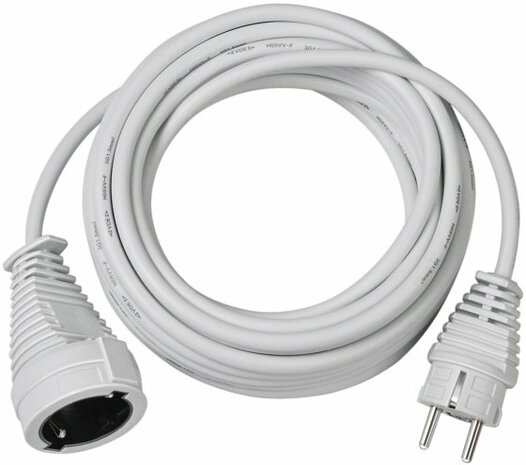 Prolunga in plastica di alta qualita 5m bianco H05VV-F 3G1,5