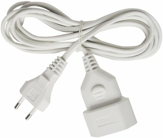 Prolunga in plastica 5m bianco H03VVH2-F 2x0,75