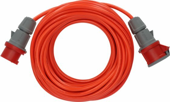 Cavo di prolunga CEE IP44 25m rosso segnale AT-N07V3V3-F 5G1,5 400V 16A