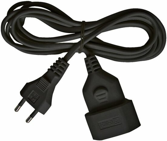 Prolunga in plastica 5m nero H03VVH2-F 2x0,75
