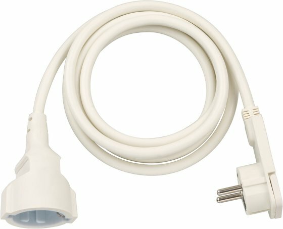 Cavi di prolunga corti con spina piatta angolata 2m H05VV-F3G1,5 bianco