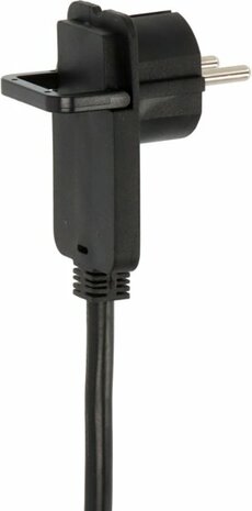 Cavi di prolunga corti con spina piatta angolata 10m H05VV-F3G1,5 nero