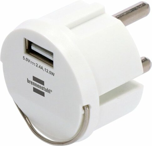 Adattatore di presa USB 2,4A bianco