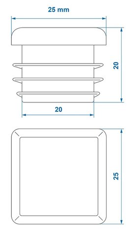 Tappo di trama 25x25mm x10 pezzi