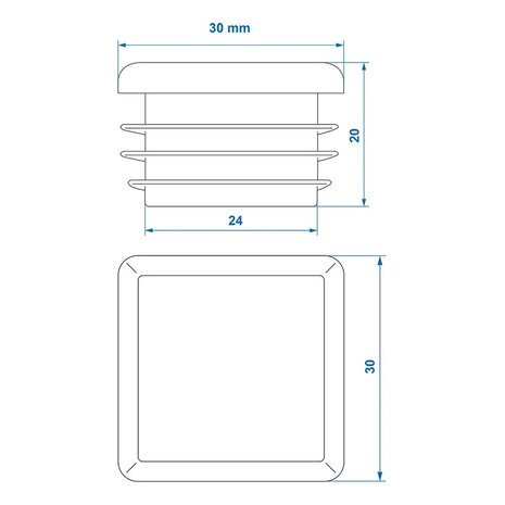 Tappo di trama 30x30mm x10 pezzi