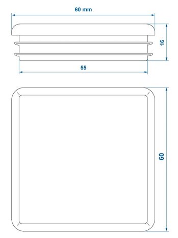 Tappo a pressione 60x60mm x10 pezzi