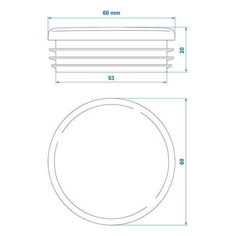 Tappo a pressione diametro 60mm x10 pezzi