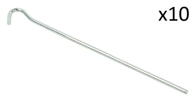 Picchetto da tenda 22cm in metallo con occhiello aperto x10 pezzi