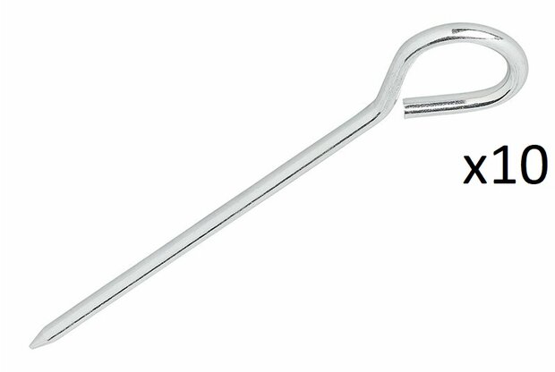 Picchetto per tenda 19cm alluminio con occhiello x10 pezzi