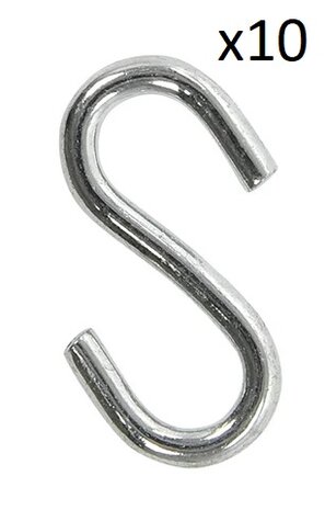 Gancio a S diametro 3mm 2,9x1,3cm x10 pezzi