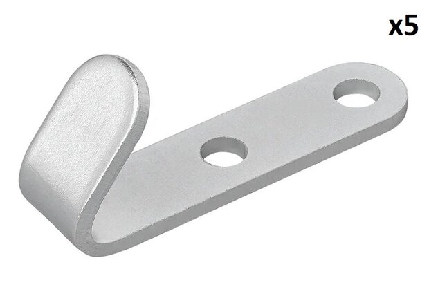 Gancio avvitabile in metallo 52 x 13 x 2 mm x5 pezzi