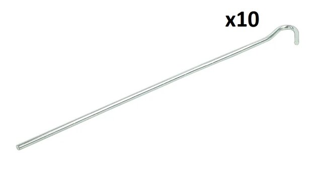 Picchetto per tenda 25 cm in metallo con occhiello aperto x10 pezzi
