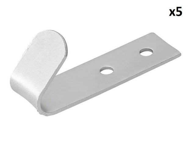 Gancio avvitabile in metallo 72 x 21 x 2 mm x5 pezzi