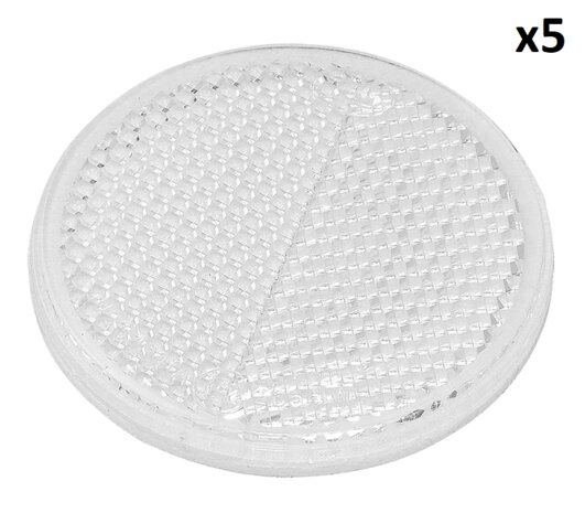 Riflettore bianco 60 mm autoadesivo x5 pezzi