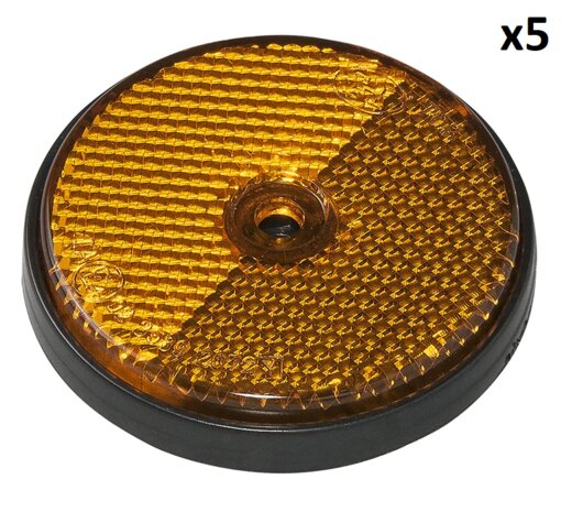 Riflettore arancione 60 mm con fissaggio a vite x5 pezzi