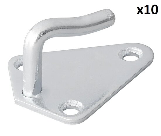 Gancio per corda in metallo 40x45 mm saldato – Confezione da x10 pezzi