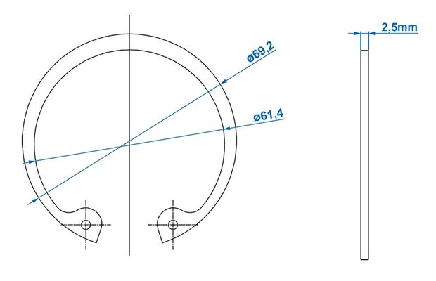 Anello Seeger diametro 64mm x10 pezzi