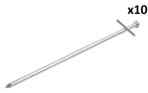 Picchetto in metallo 23 cm con perno trasversale saldato x10 pezzi