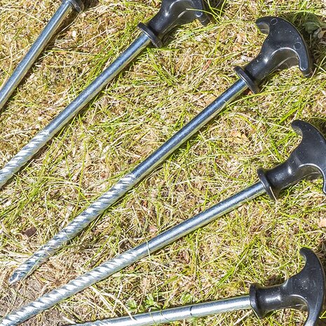 Picchetto da tenda 20,5 cm in acciaio zincato avvitabile x10 pezzi