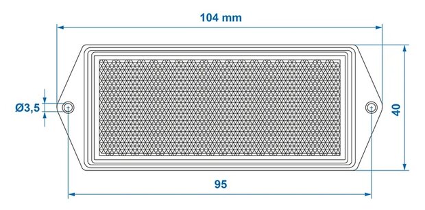 Catadiottro bianco 104x40 mm con fissaggio a vite x10 pezzi