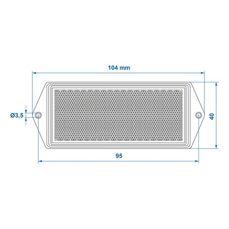 Reflector arancione 104x40mm con fissaggio a vite x10 pezzi