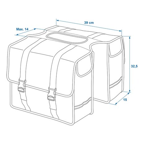Borsa doppia per bicicletta 40L impermeabile
